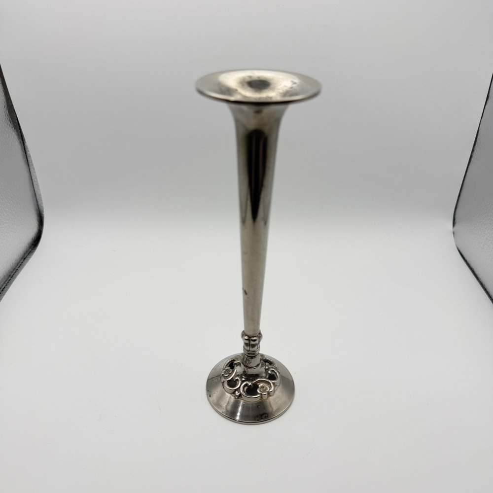 Leonard Silverplate Candlestick Holder Italy Single Taper Candle Vintage